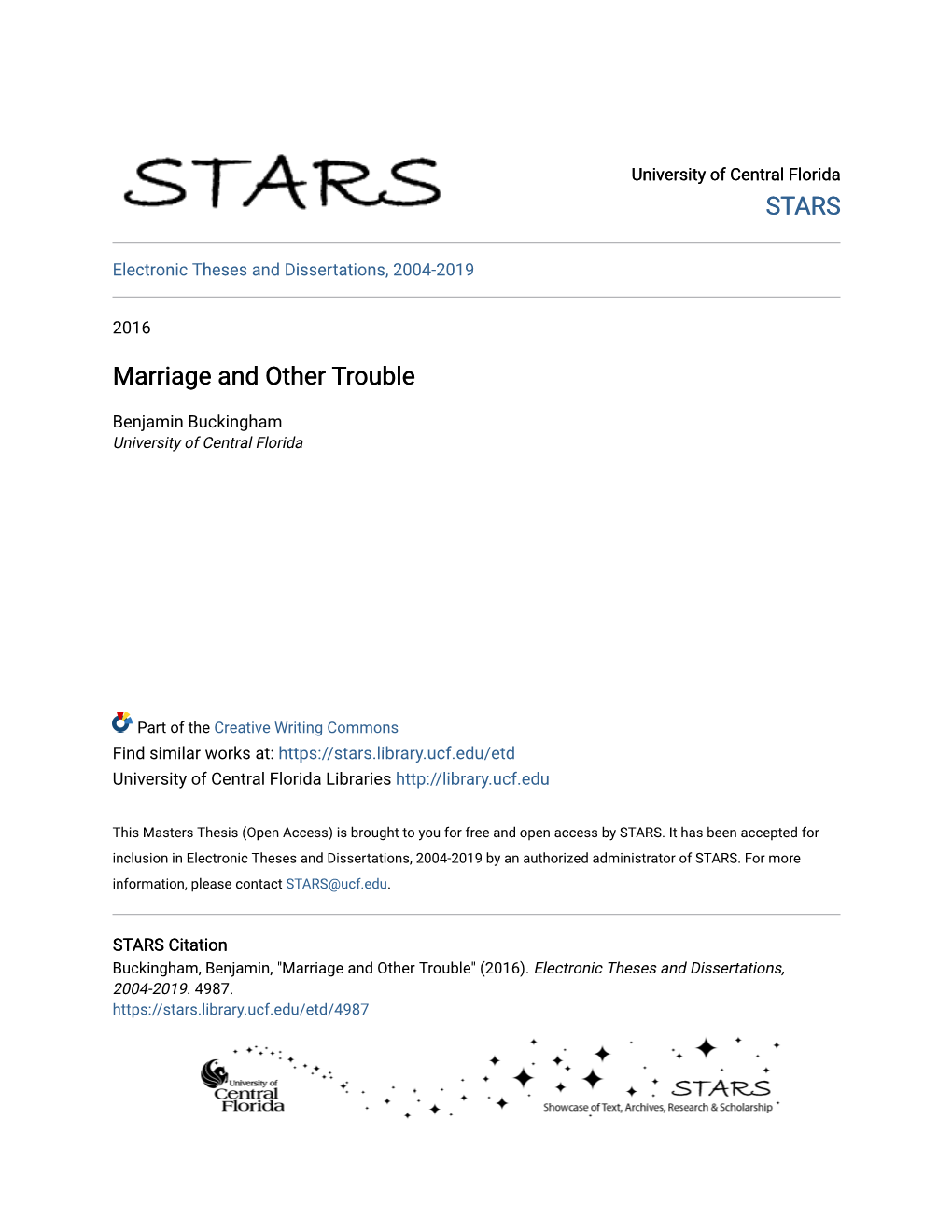 Marriage and Other Trouble