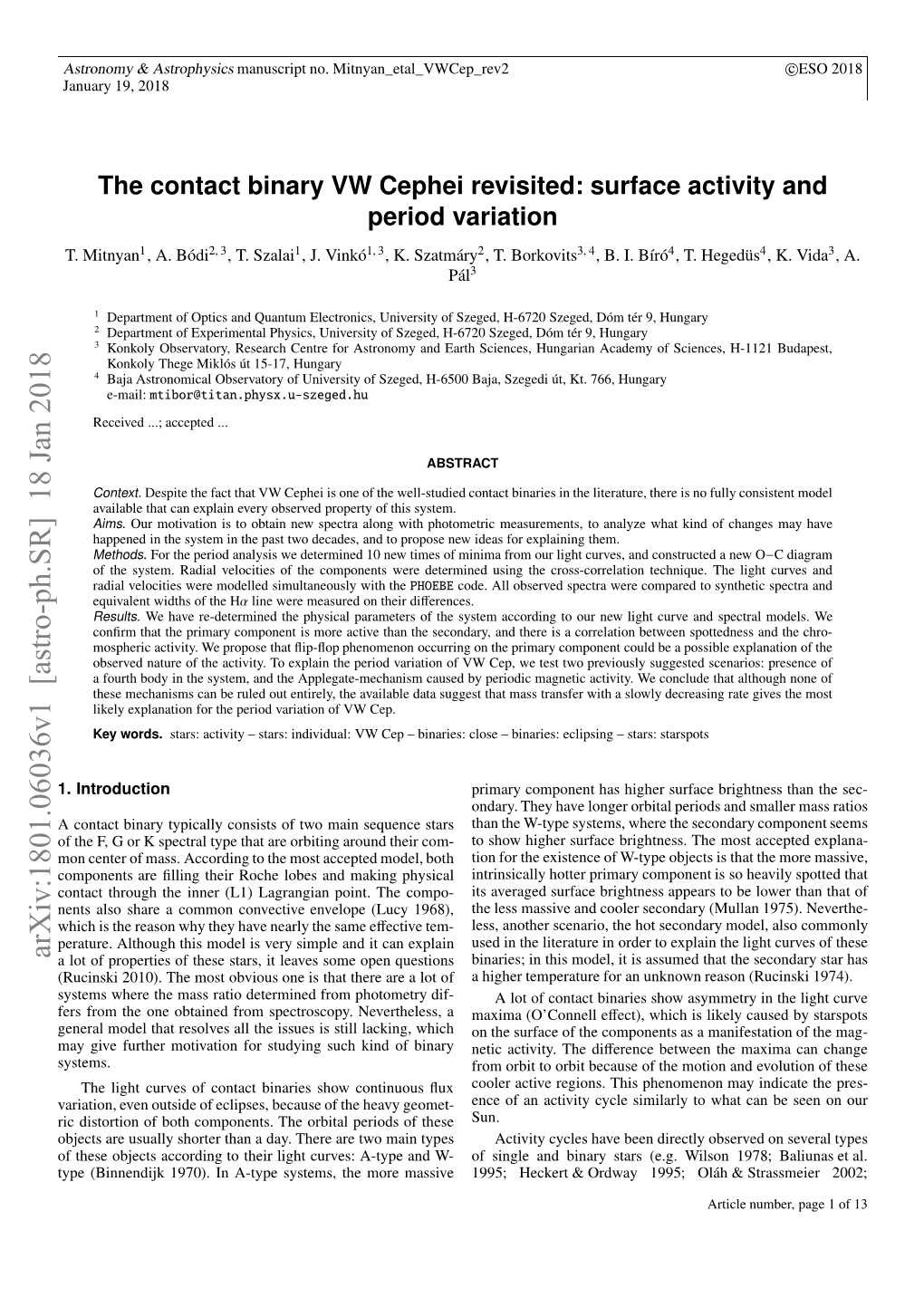 The Contact Binary VW Cephei Revisited: Surface Activity and Period