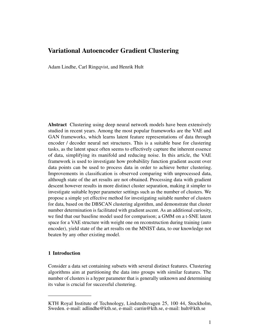 Variational Autoencoder Gradient Clustering