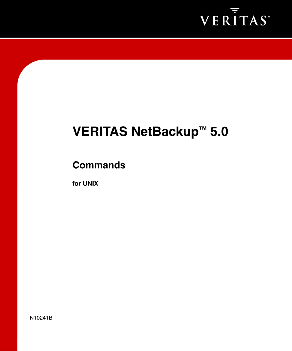 Netbackup Commands for UNIX Contents