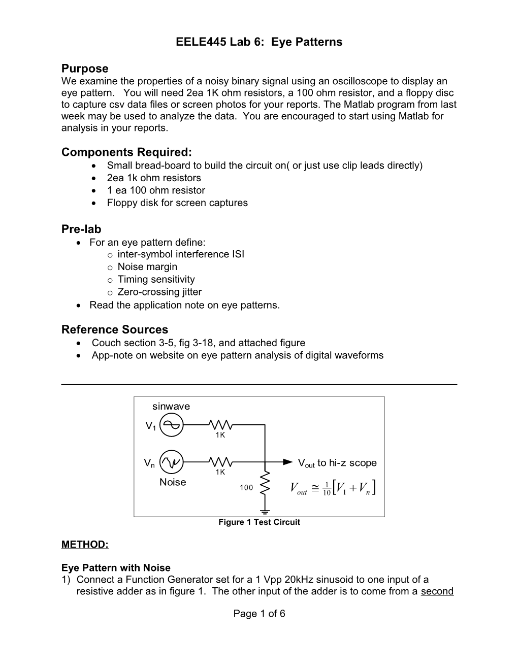 EELE445 Lab 6: Eye Patterns