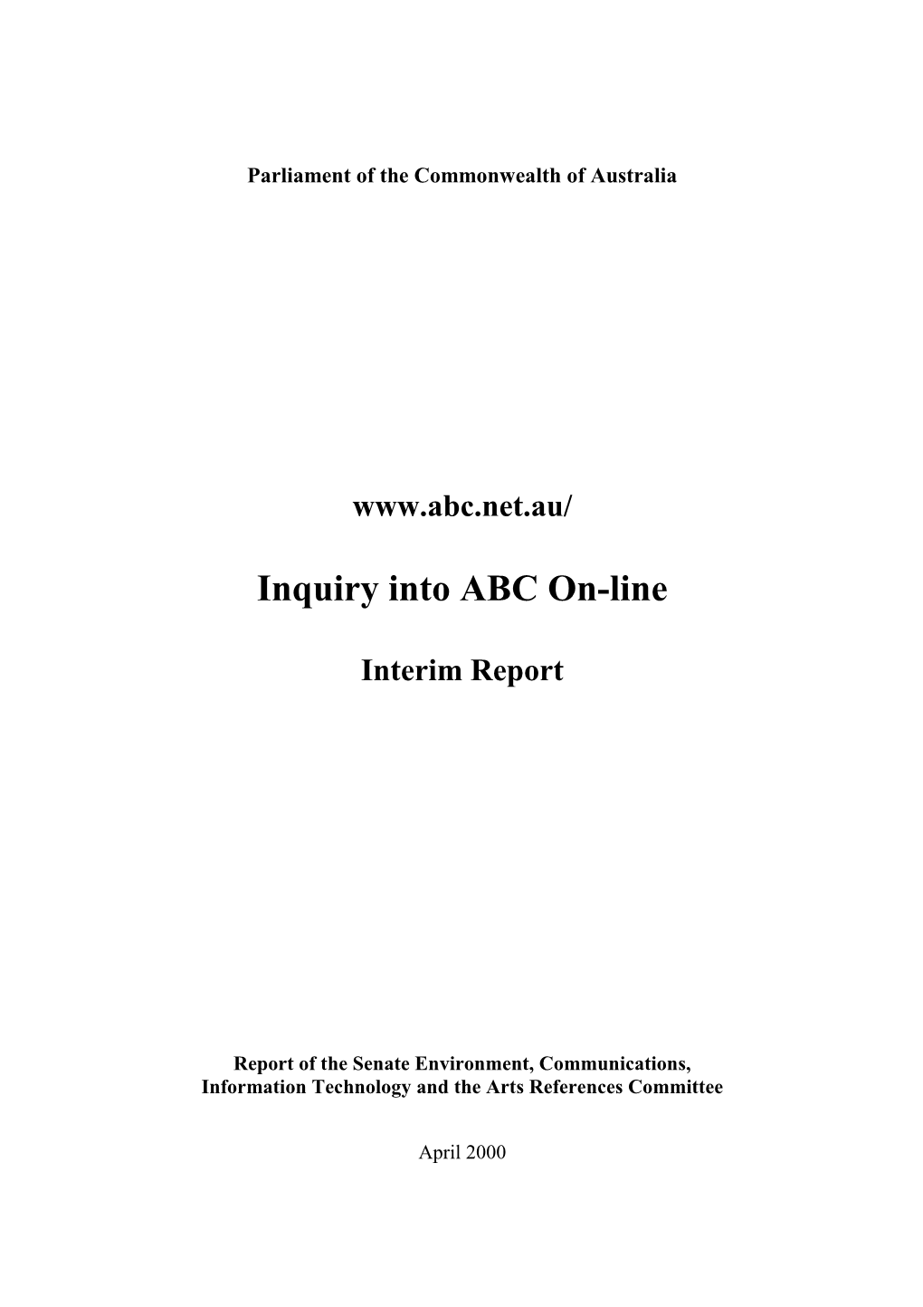 Inquiry Into ABC On-Line