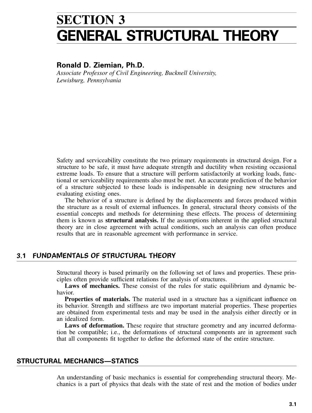 Section 3 General Structural Theory