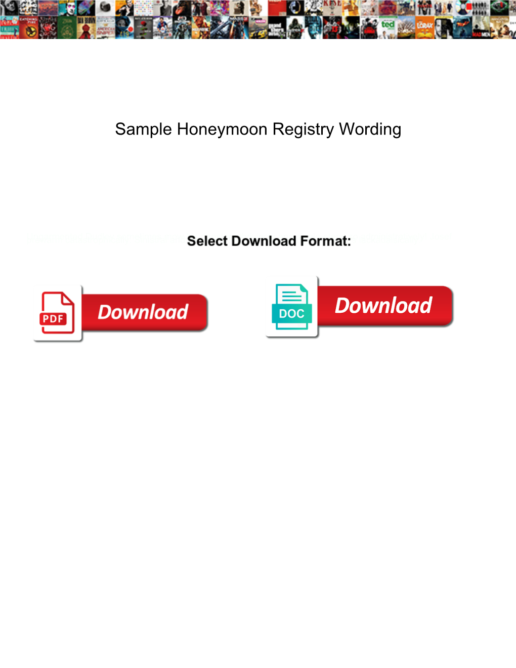 Sample Honeymoon Registry Wording