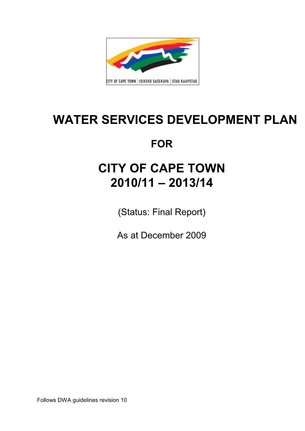 Water Services Development Plan for City of Cape Town.Pdf
