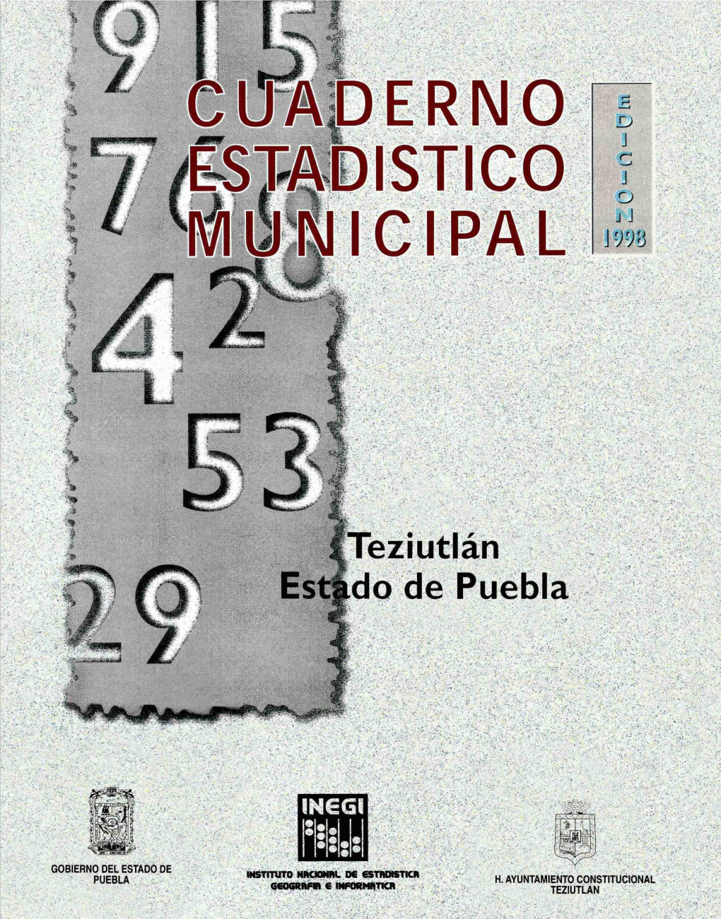 Teziutlán Estado De Puebla : Cuaderno Estadístico Municipal 1998