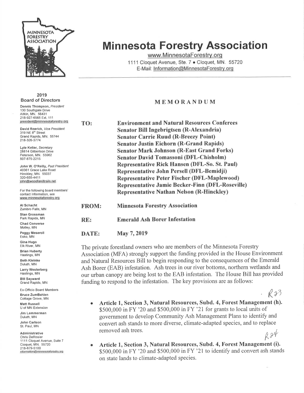 Minnesota Forestry Association Minnesotafores O 1111 Cloquet Avenue, Ste