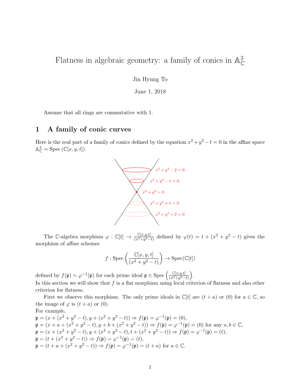 Flatness in Algebraic Geometry: a Family of Conics in 3 AC