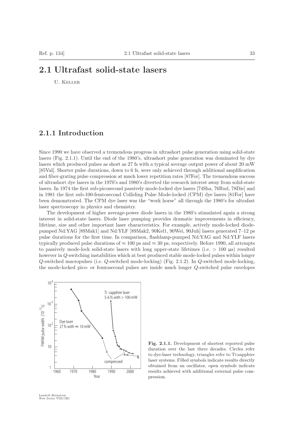 2.1 Ultrafast Solid-State Lasers 33