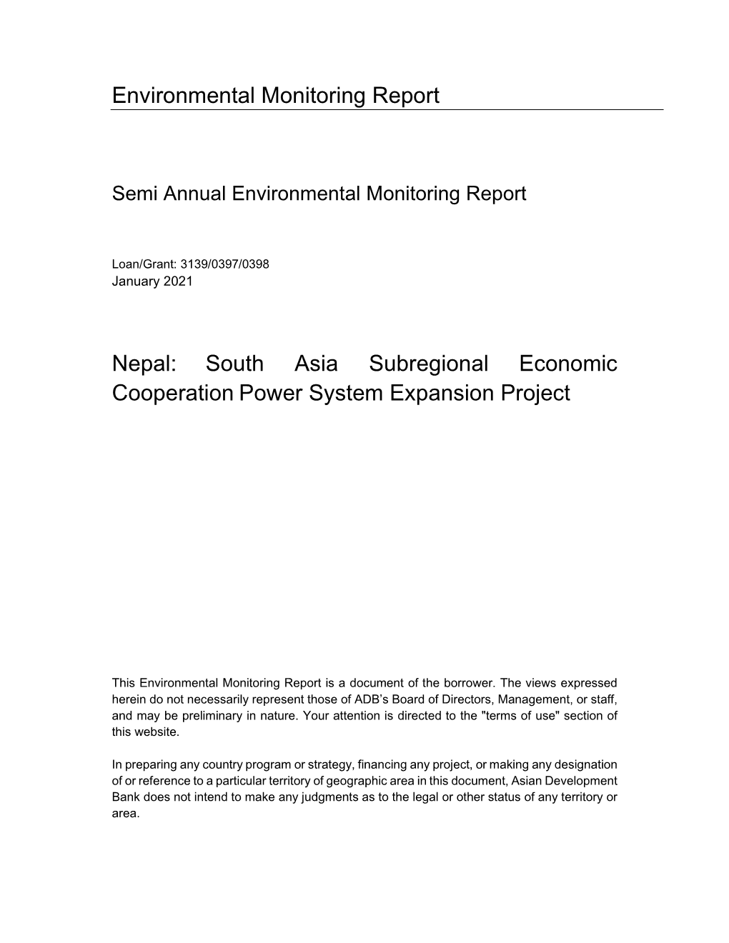 44219-014: South Asia Subregional Economic Cooperation Power