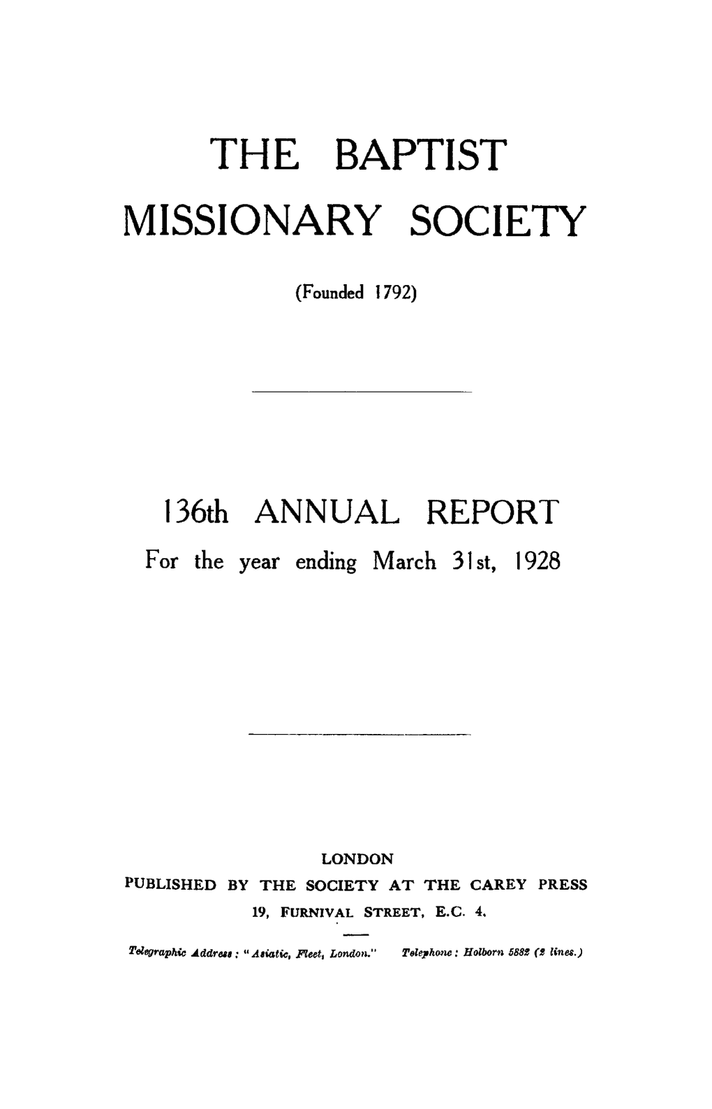 The Baptist Missionary Society