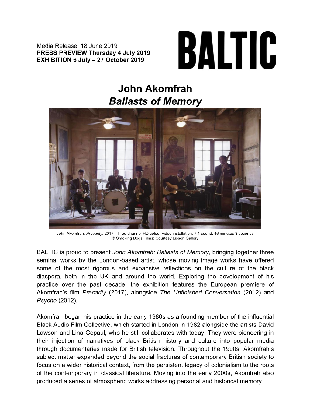 18.07.19 John Akomfrah: Ballasts of Memory