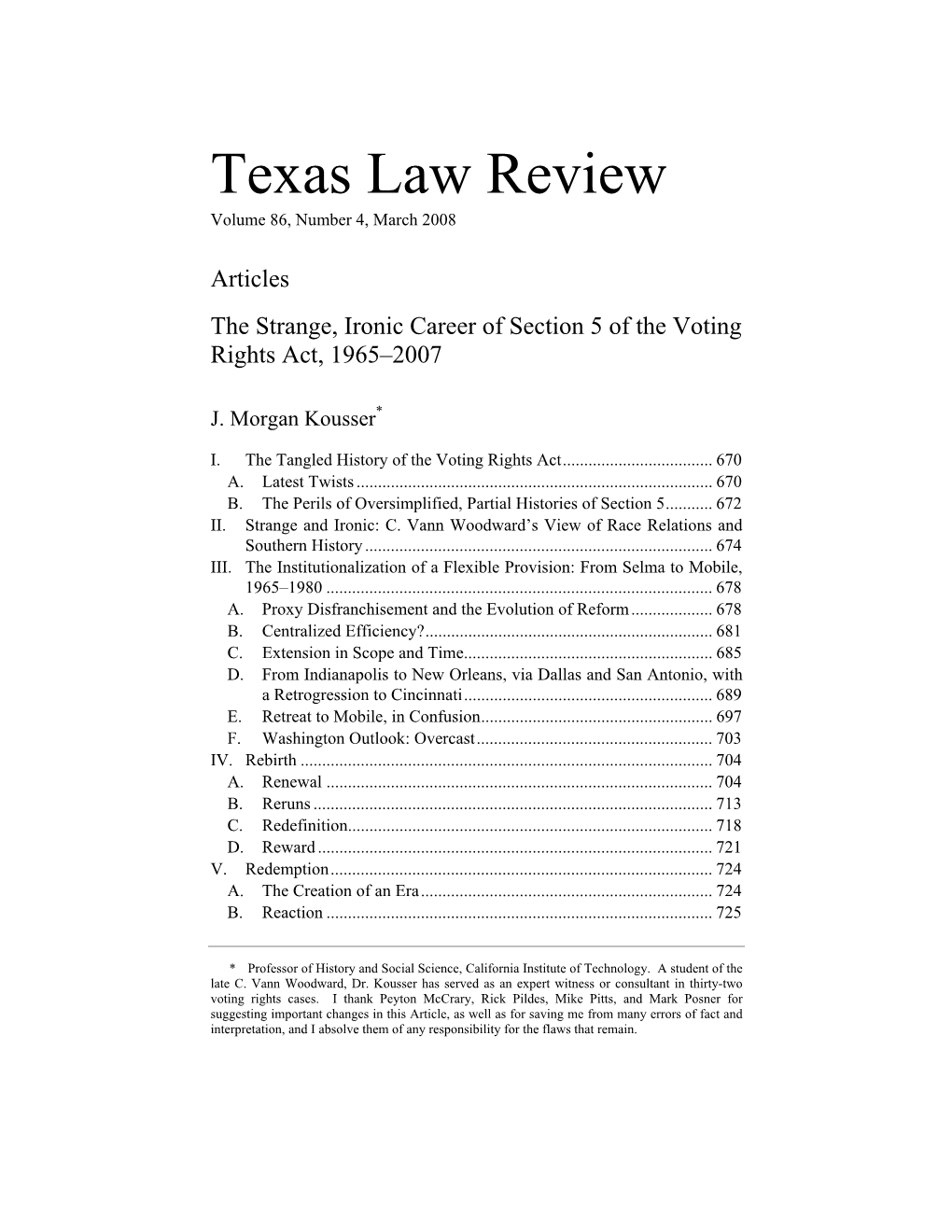 Texas Law Review Volume 86, Number 4, March 2008