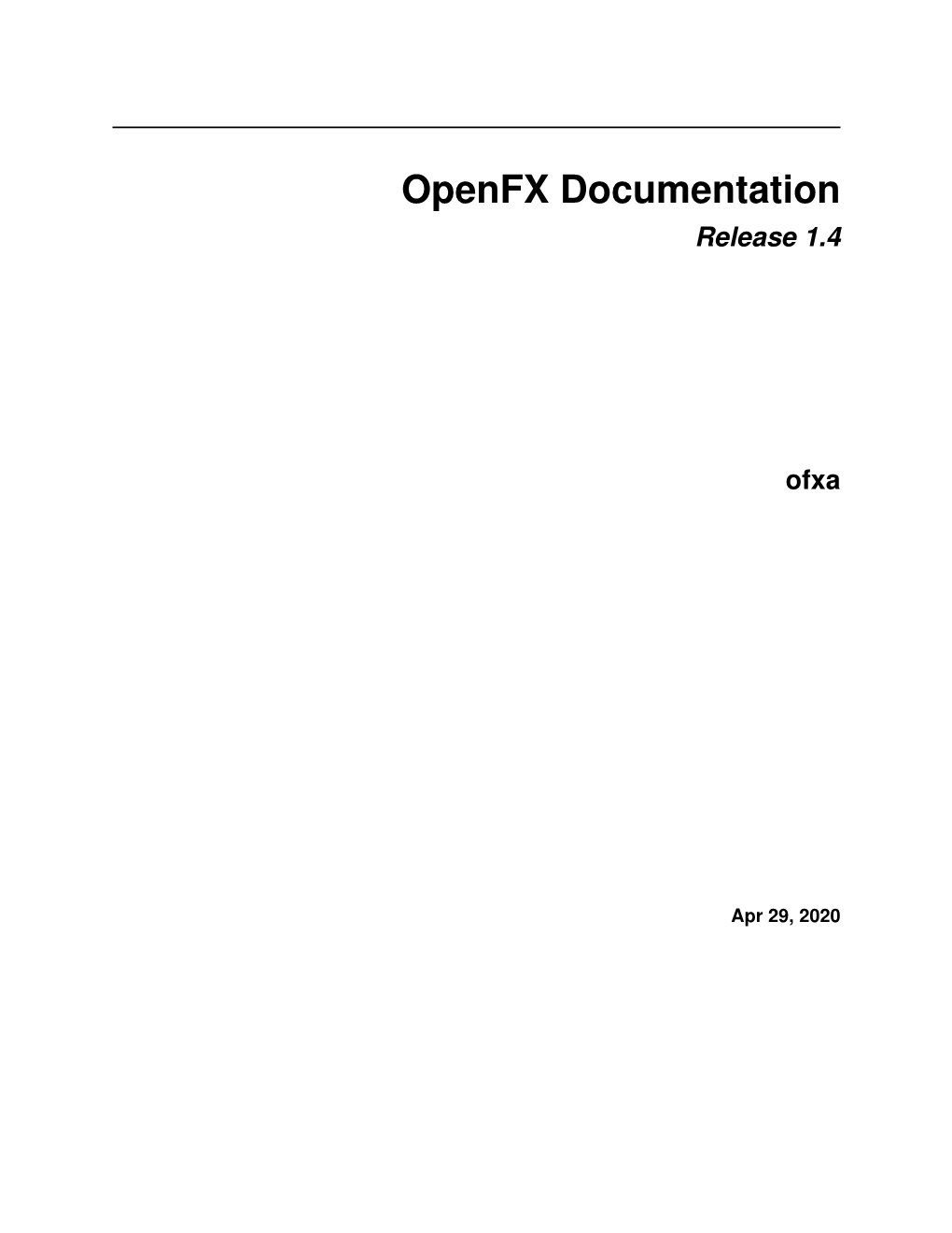 Openfx Documentation Release 1.4