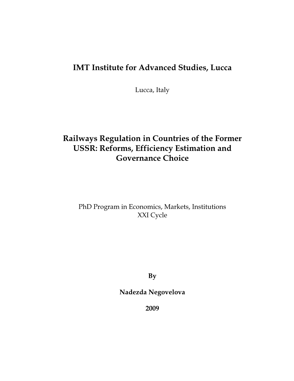 IMT Institute for Advanced Studies, Lucca Railways