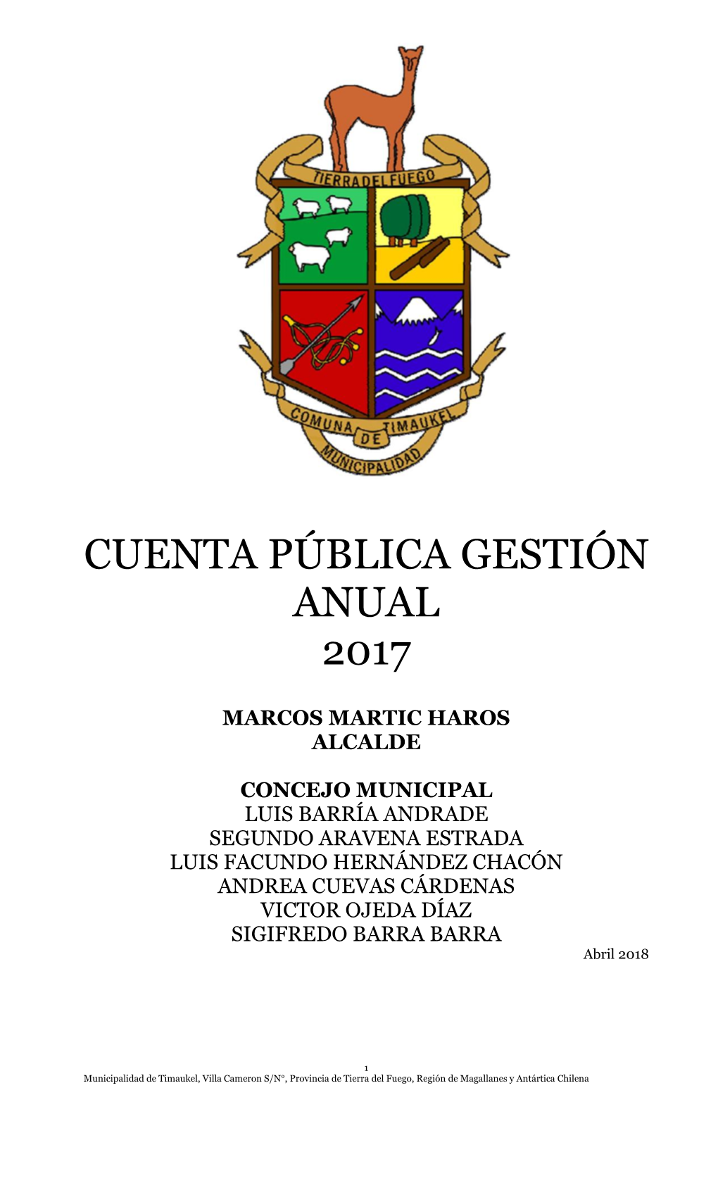 Cuenta Pública Gestión Anual 2017