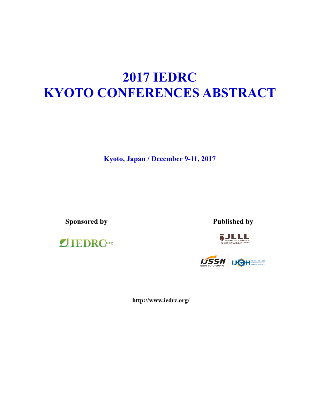 2017 Iedrc Kyoto Conferences Abstract