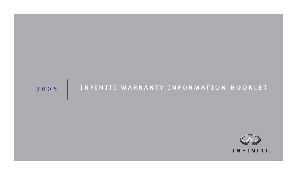 2005 INFINITI WARRANTY INFORMATION BOOKLET 407271M2 9/8/04 12:01 AM Page If2