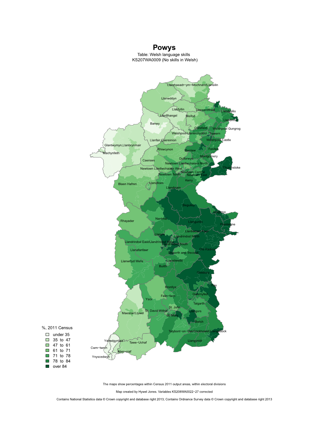 2011 Census Under 35 35 to 47 47 to 61 61 to 71 71 to 78 78 To