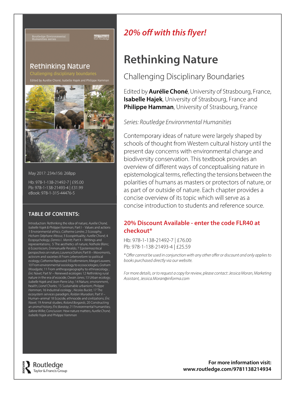 Rethinking Nature Challenging Disciplinary Boundaries