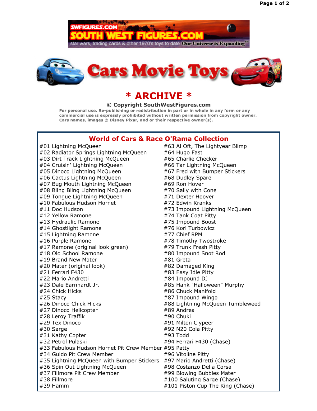 FREE Cars Check List (Pdf)