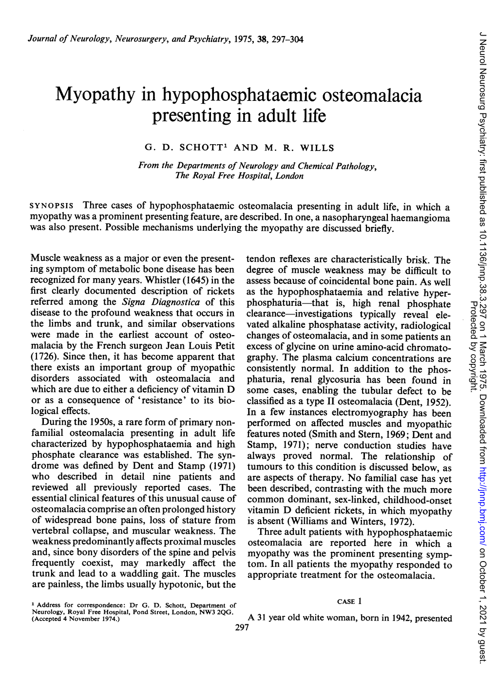 Myopathy in Hypophosphataemic Osteomalacia Presenting in Adult Life