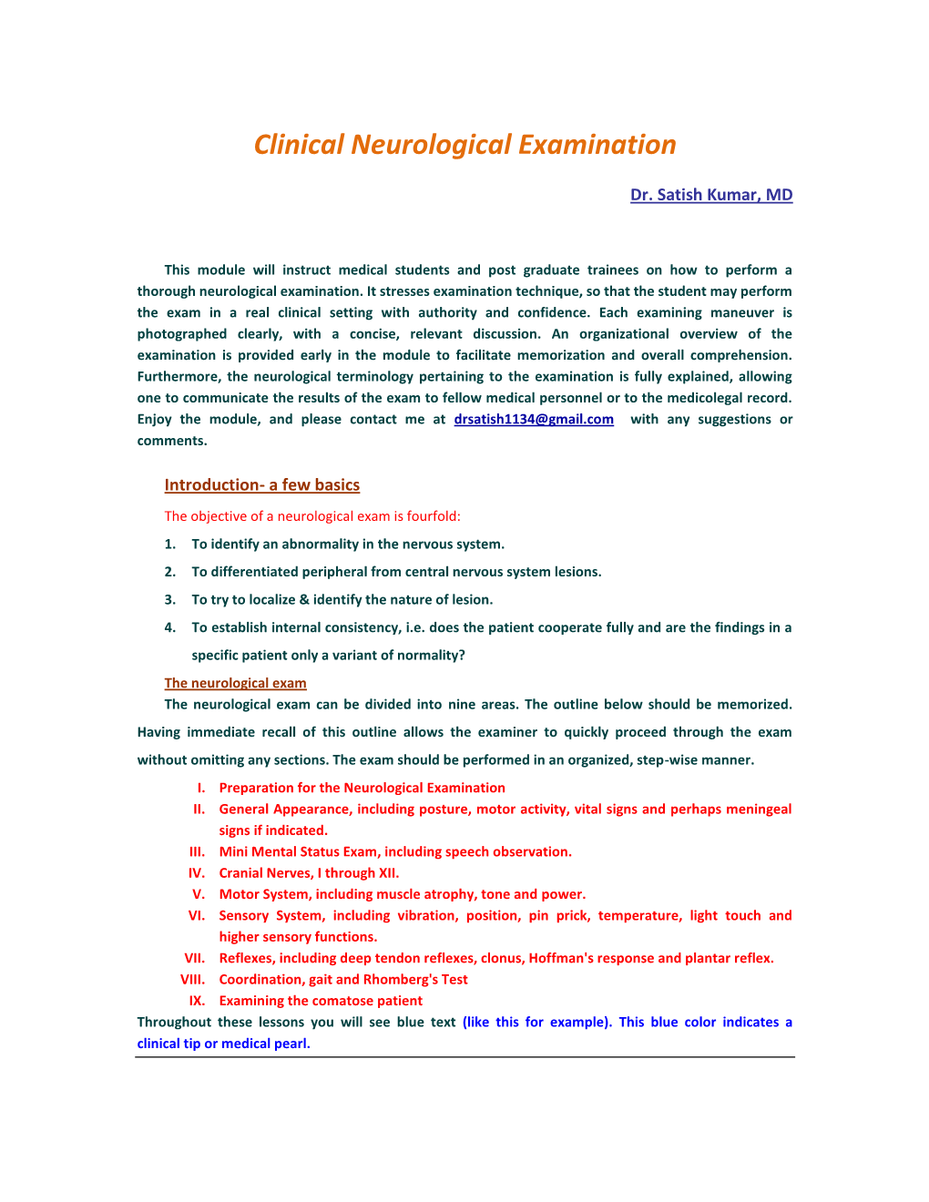 Clinical Neurological Examination