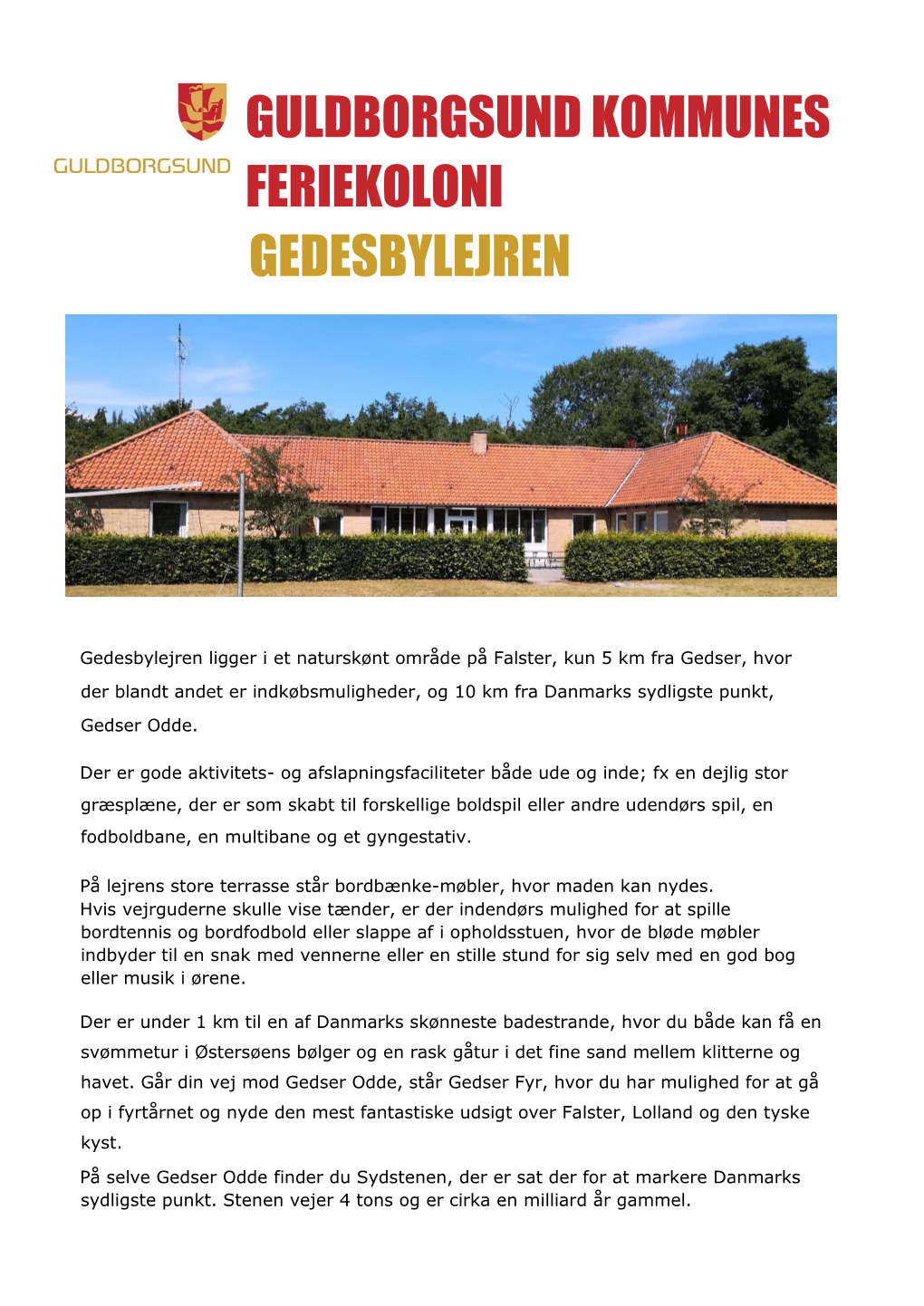 Brochure Om Gedesbylejren