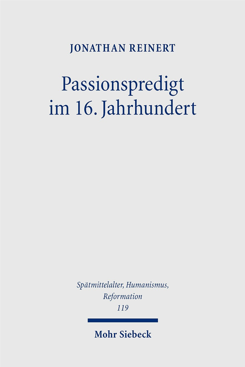 Passionspredigt Im 16. Jahrhundert