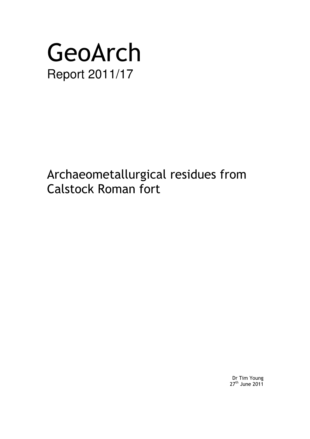 Geoarch Report 2011/17