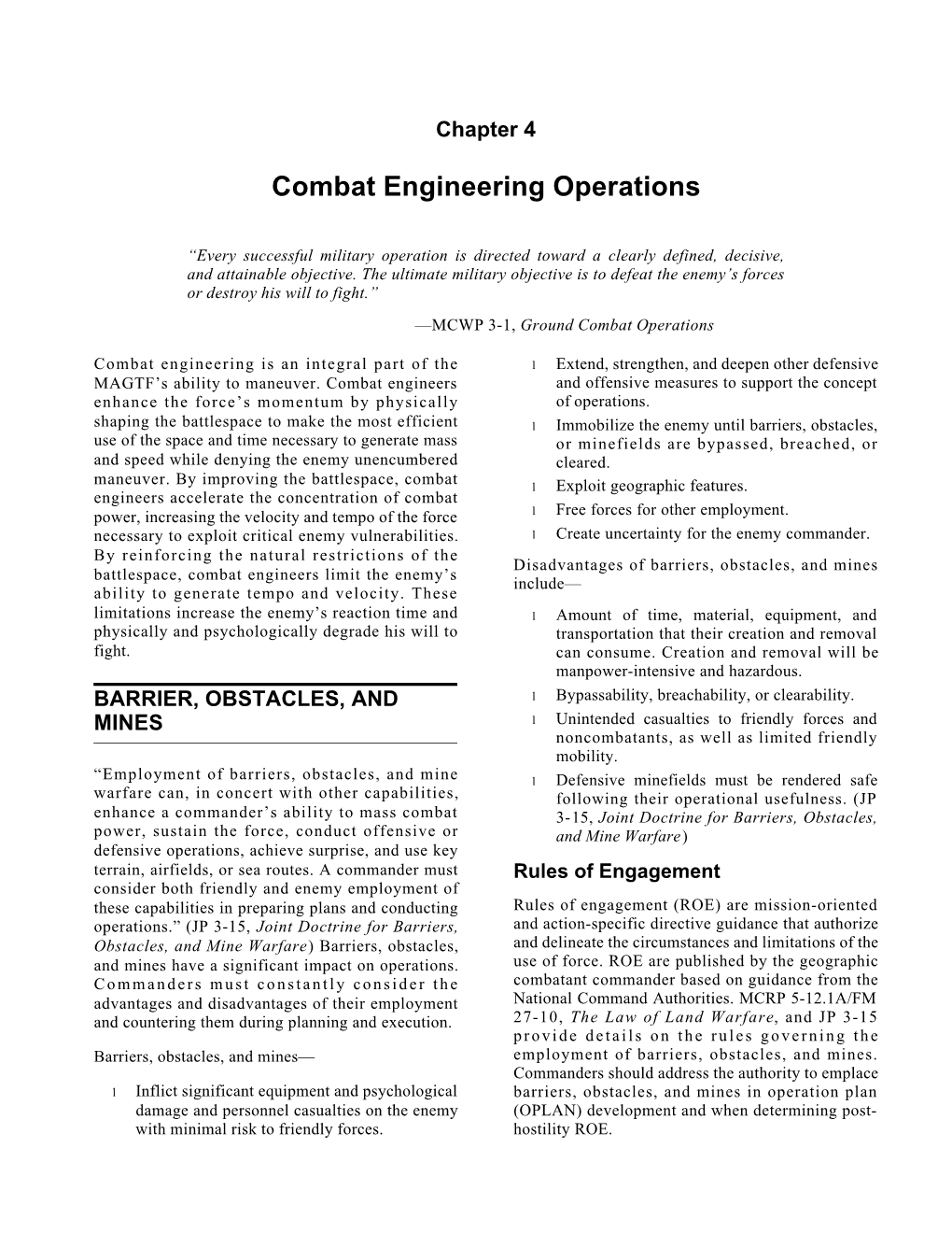 Combat Engineering Operations