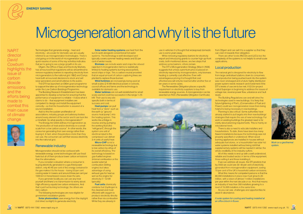 Microgeneration and Why It Is the Future