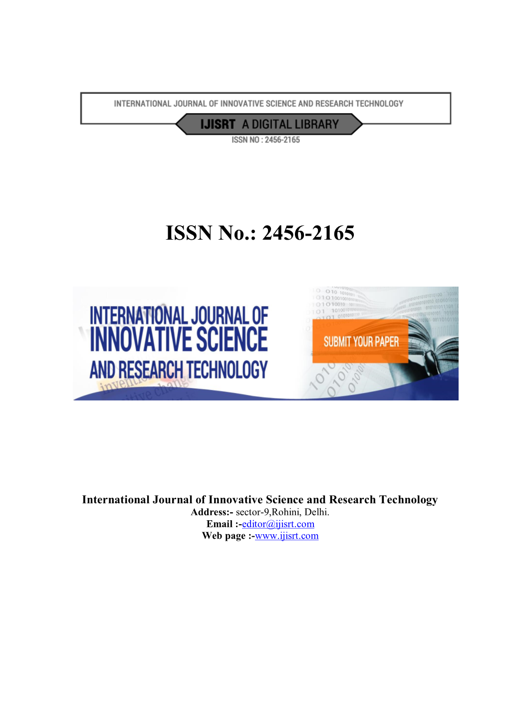 ISSN No.: 2456-2165