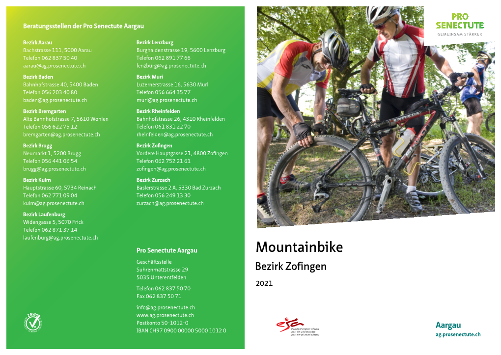 Mountainbikegruppe Zofingen 2021 Beratungsstelle Bezirk Zofingen