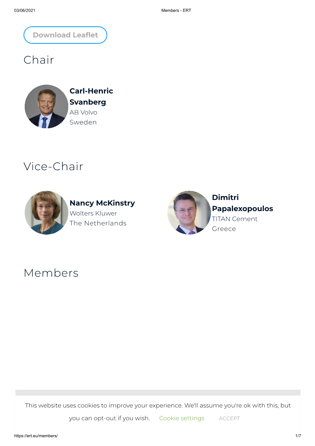Chair Vice-Chair Members