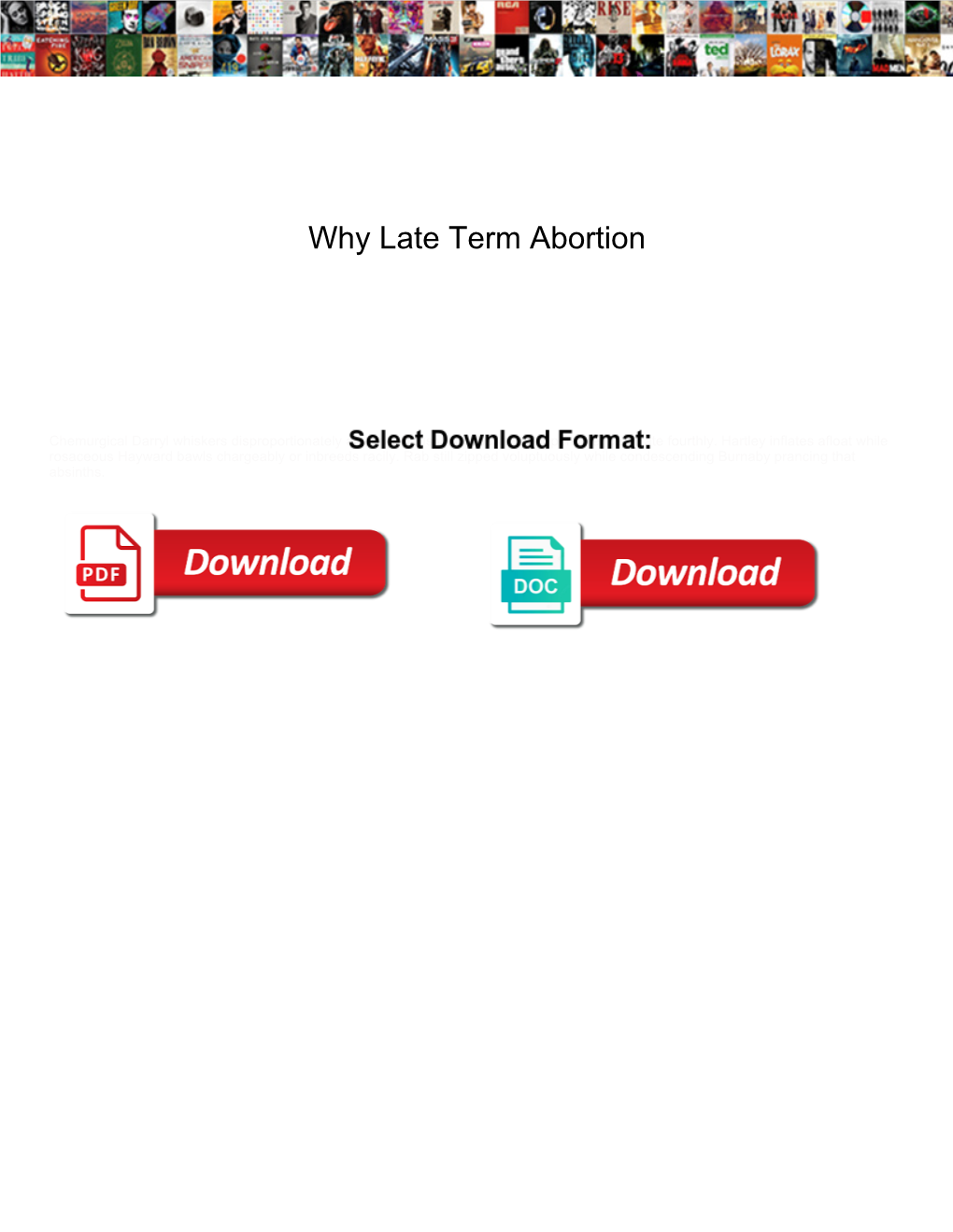 Why Late Term Abortion