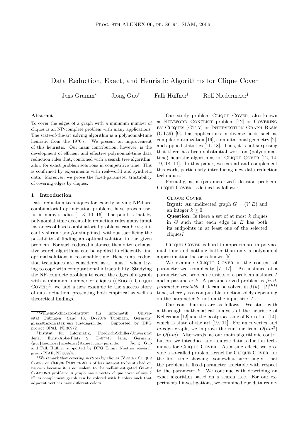 Data Reduction, Exact, and Heuristic Algorithms for Clique Cover