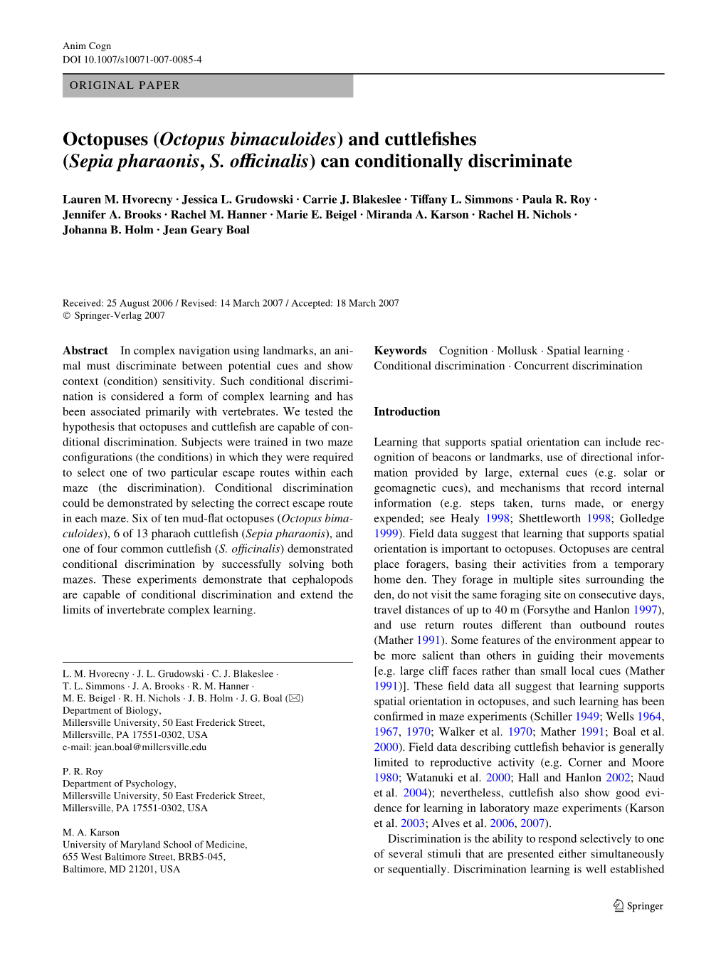 Octopuses (Octopus Bimaculoides) and Cuttlewshes (Sepia Pharaonis, S