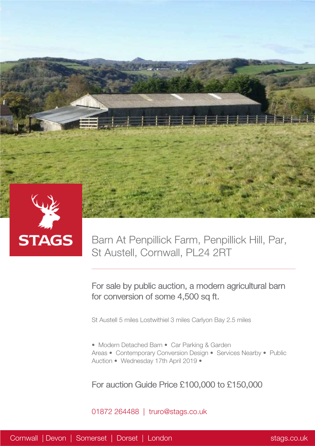 Barn at Penpillick Farm, Penpillick Hill, Par, St Austell, Cornwall, PL24 2RT