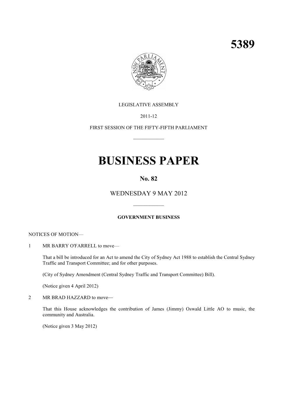 5389 Business Paper