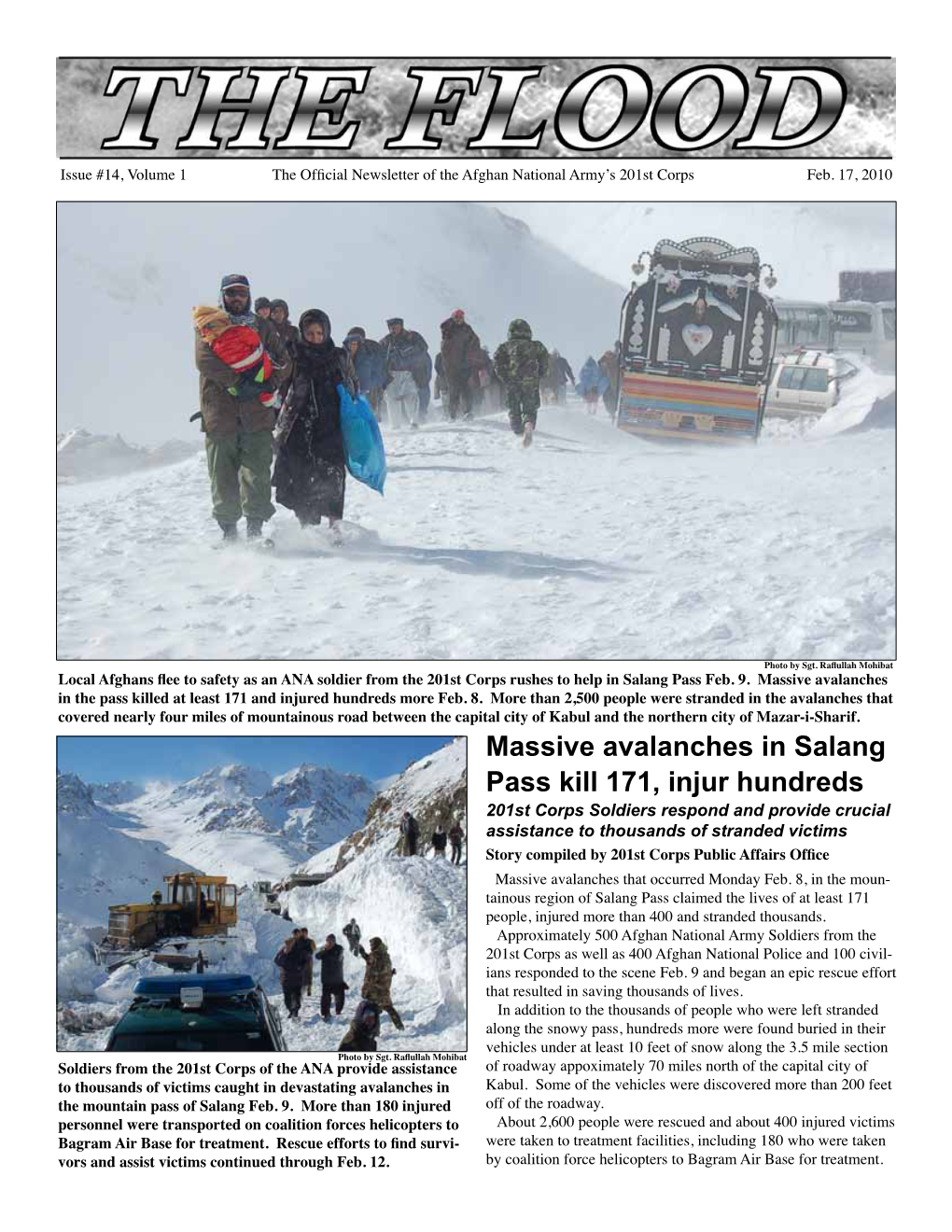 Massive Avalanches in Salang Pass Kill 171, Injur Hundreds