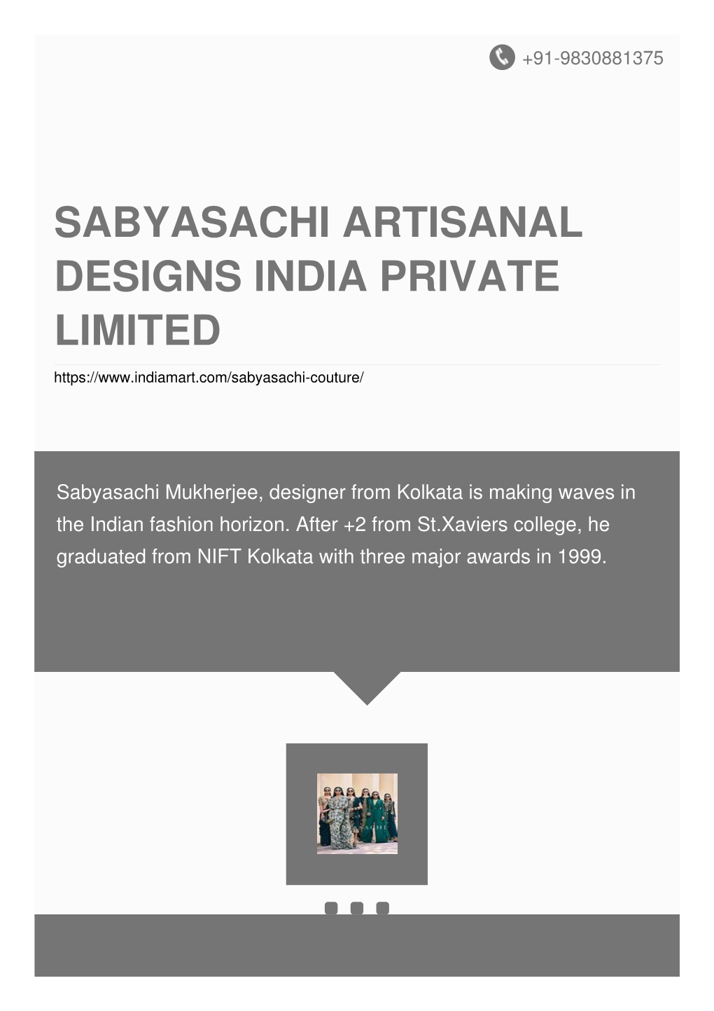 Sabyasachi Artisanal Designs India Private Limited