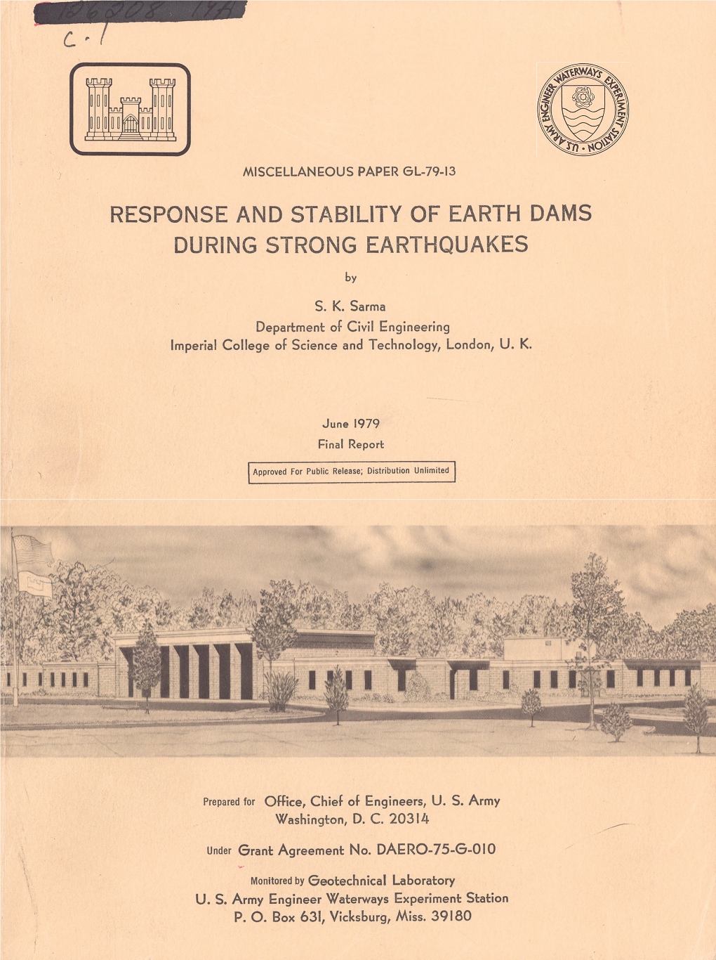 Response and Stability of Earth Dams During Strong Earthquakes: Final