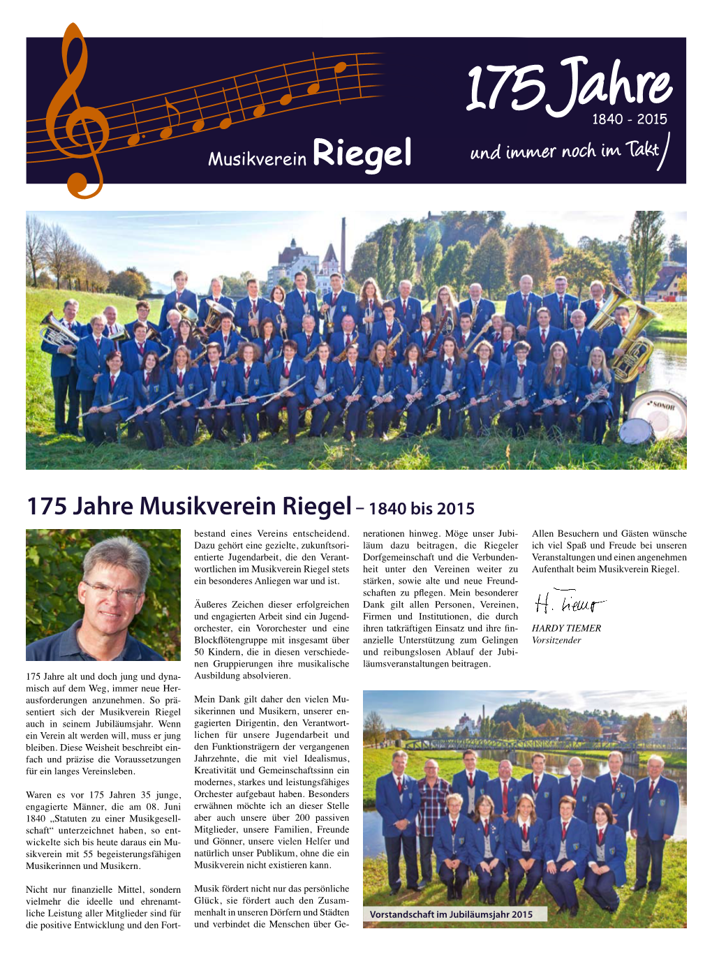 175 Jahre Musikverein Riegel– 1840 Bis 2015