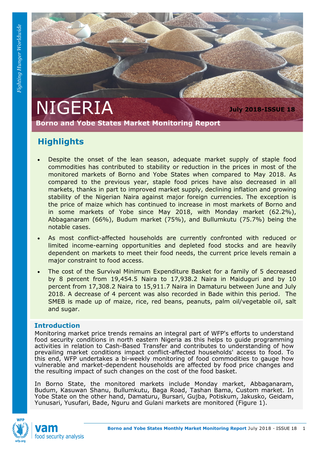 NIGERIA July 2018-ISSUE 18 Borno and Yobe States Market Monitoring Report