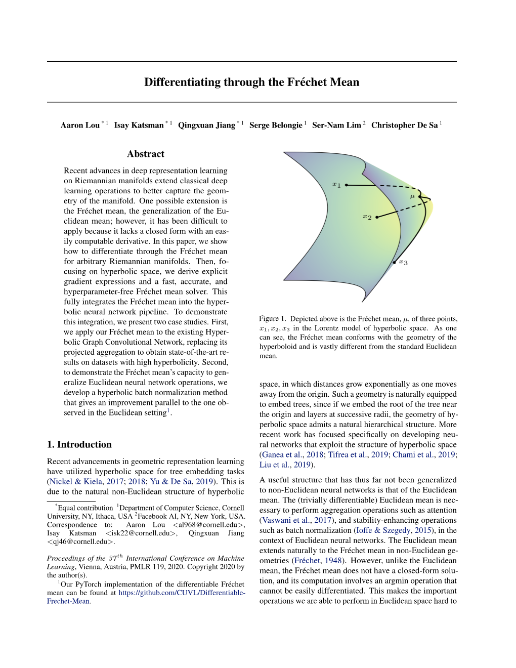 Differentiating Through the Fréchet Mean