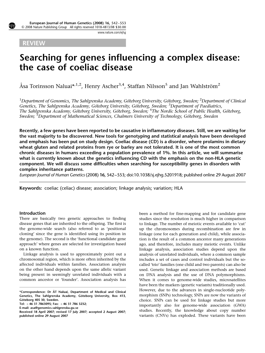 The Case of Coeliac Disease