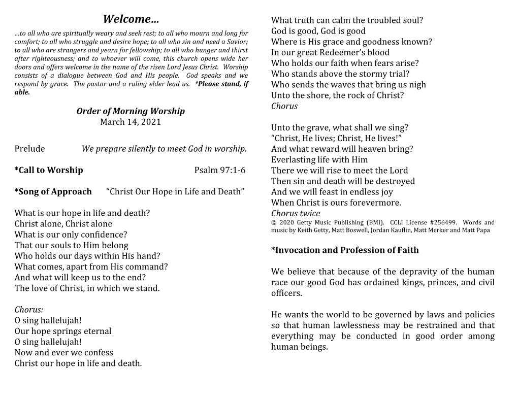 Bulletin/Sermon Notes