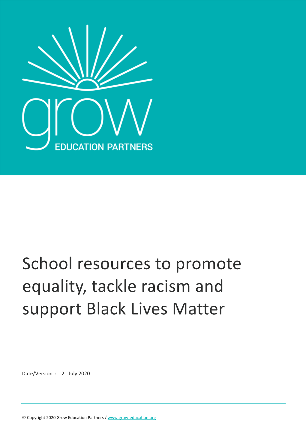 School Resources to Promote Equality, Tackle Racism and Support Black