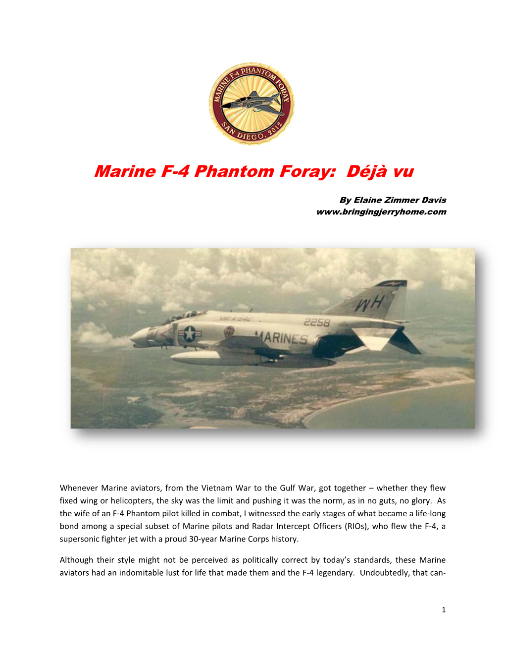 Marine F-4 Phantom Foray: Déjà Vu